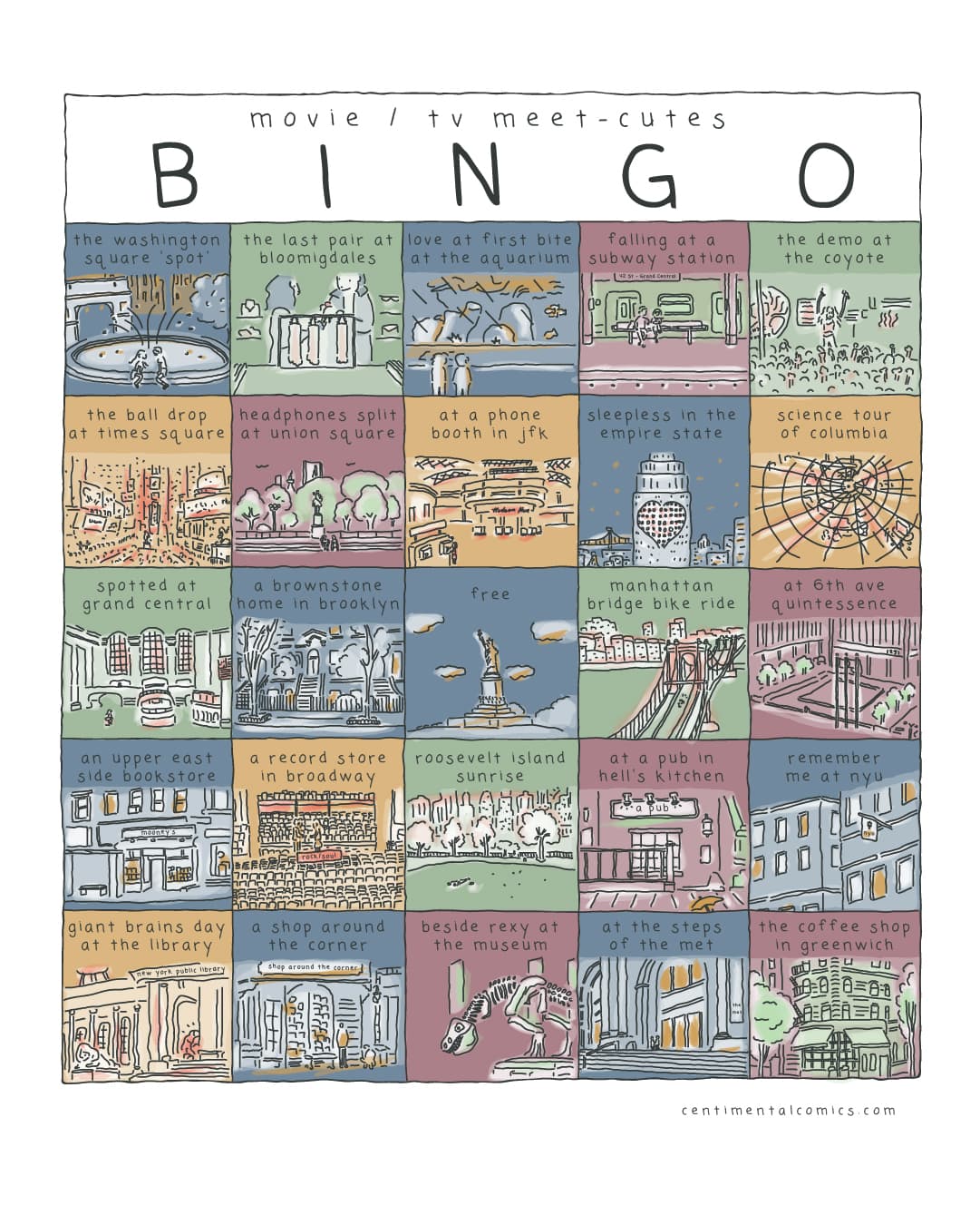 movie tv meet cutes bingo